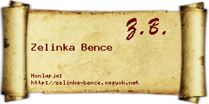 Zelinka Bence névjegykártya